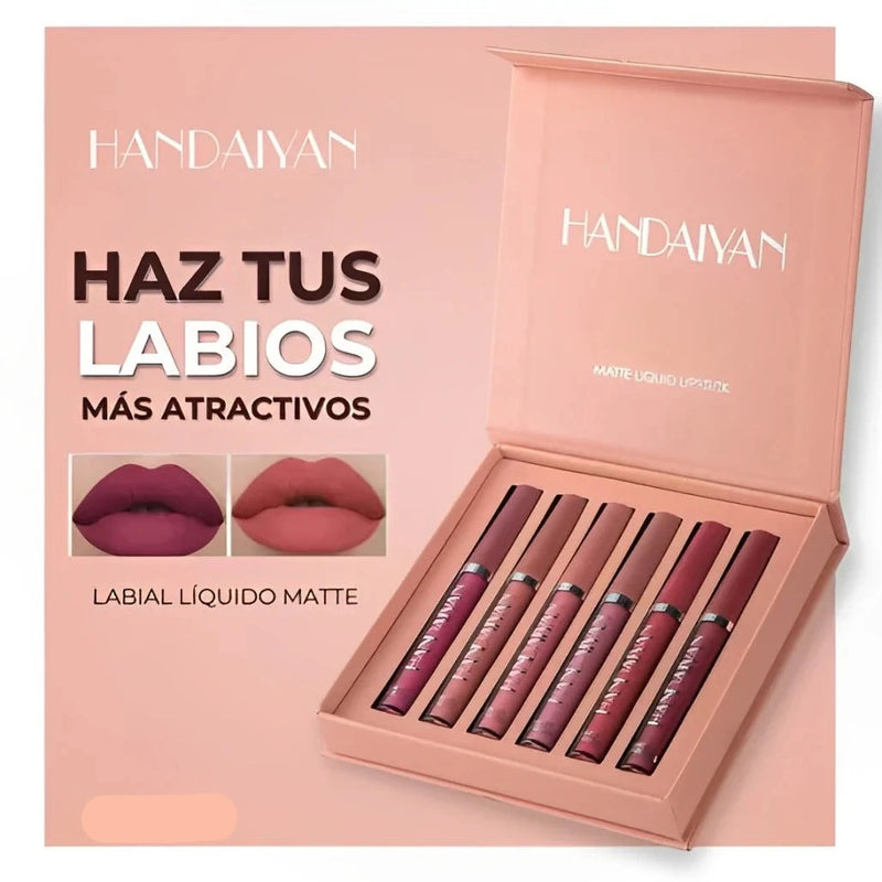 KIT DE 6 LABIALES HANDAIYAN DE LARGA DURACIÓN💄💋