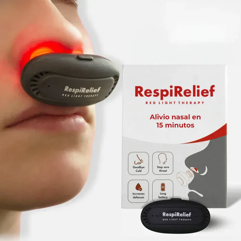 RespiRelief™ Dispositivo de terapia nasal con luz roja